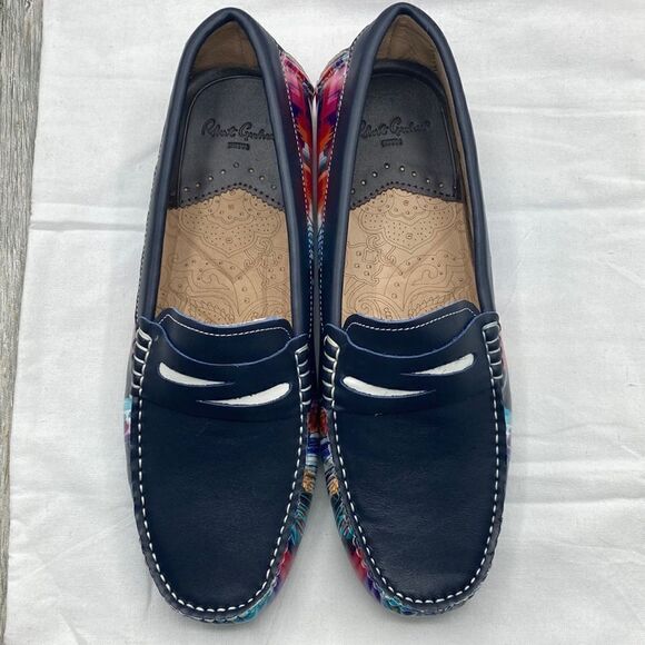ROBERT GRAHAM Russell Leather Driver Loafer Shoe Hand Painted Size 9 - Picture 4 of 13